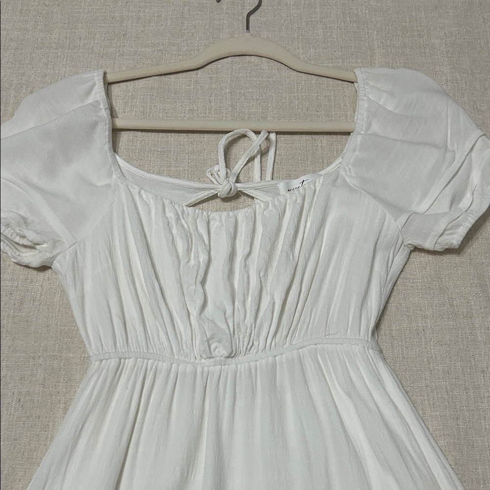 Accent the Label Dress Medium White Cottagecore Squared Milkmaid Bridal - Picture 14 of 16